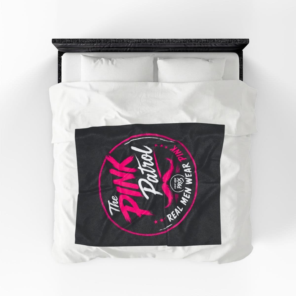 The Pink Patrol Real Men Wear Pink Velveteen Plush Blanket | Limited Edition PINK Patrol MERCH Collection