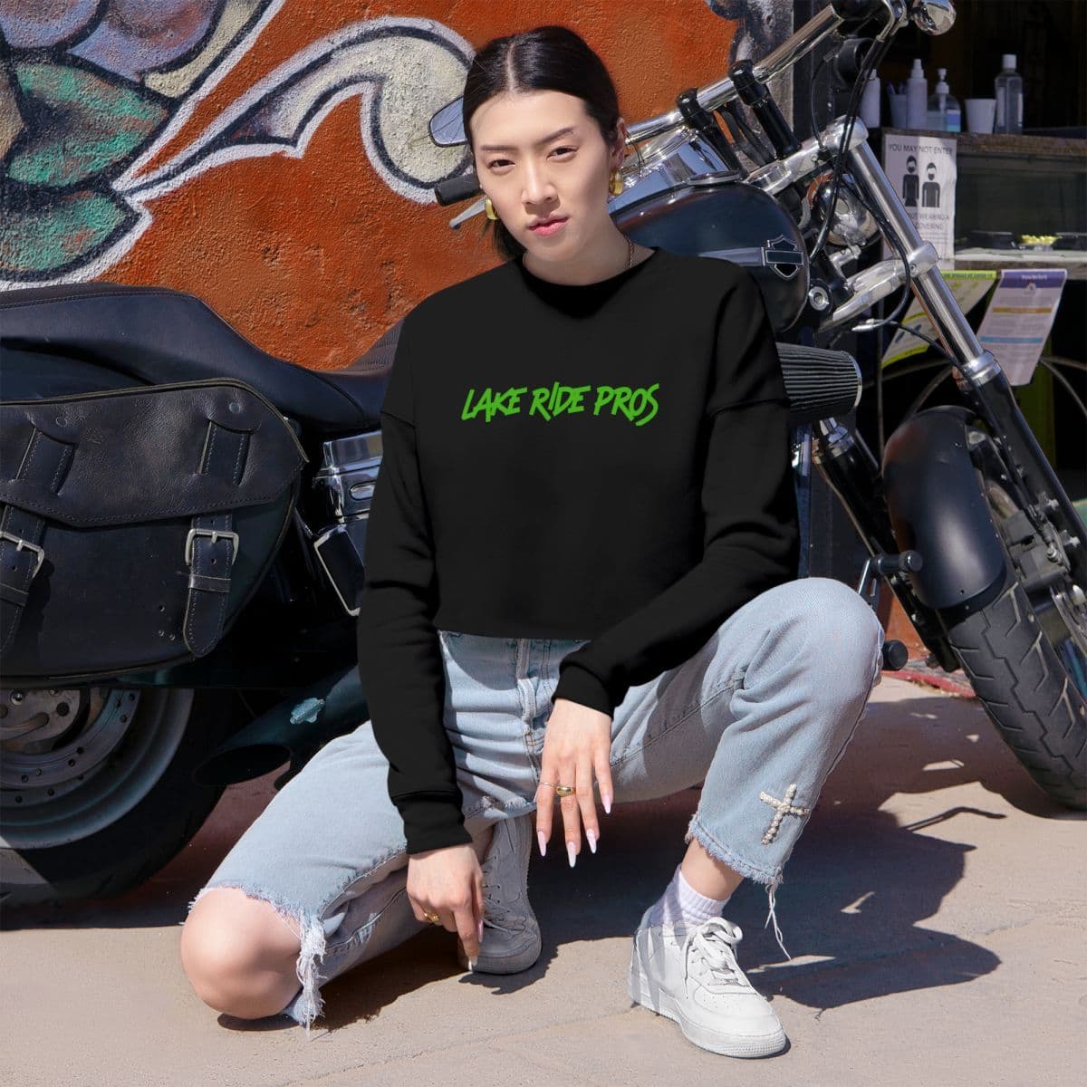 Women's Crop Top with Neon Green OG LRP Logo