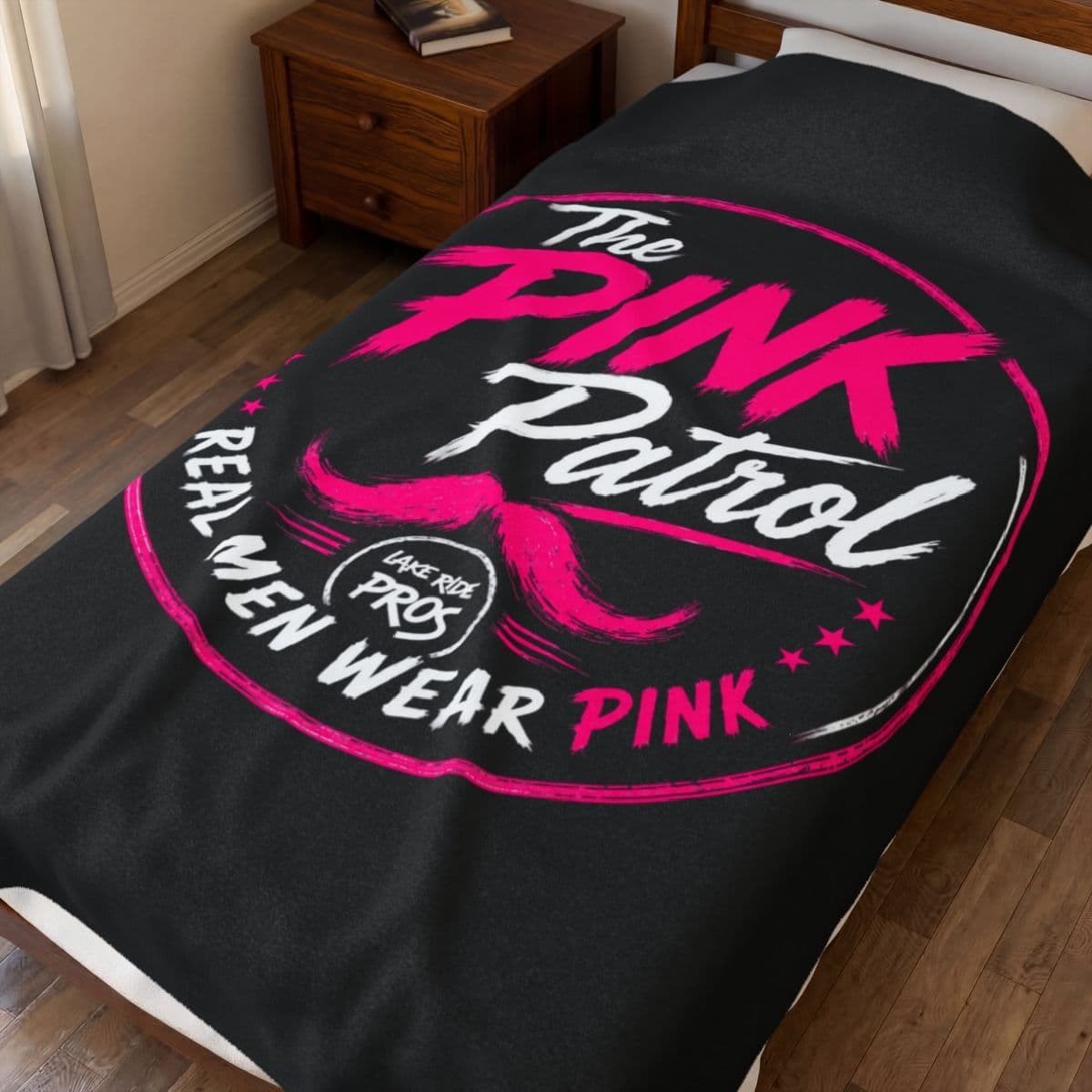 The Pink Patrol Real Men Wear Pink Velveteen Plush Blanket | Limited Edition PINK Patrol MERCH Collection