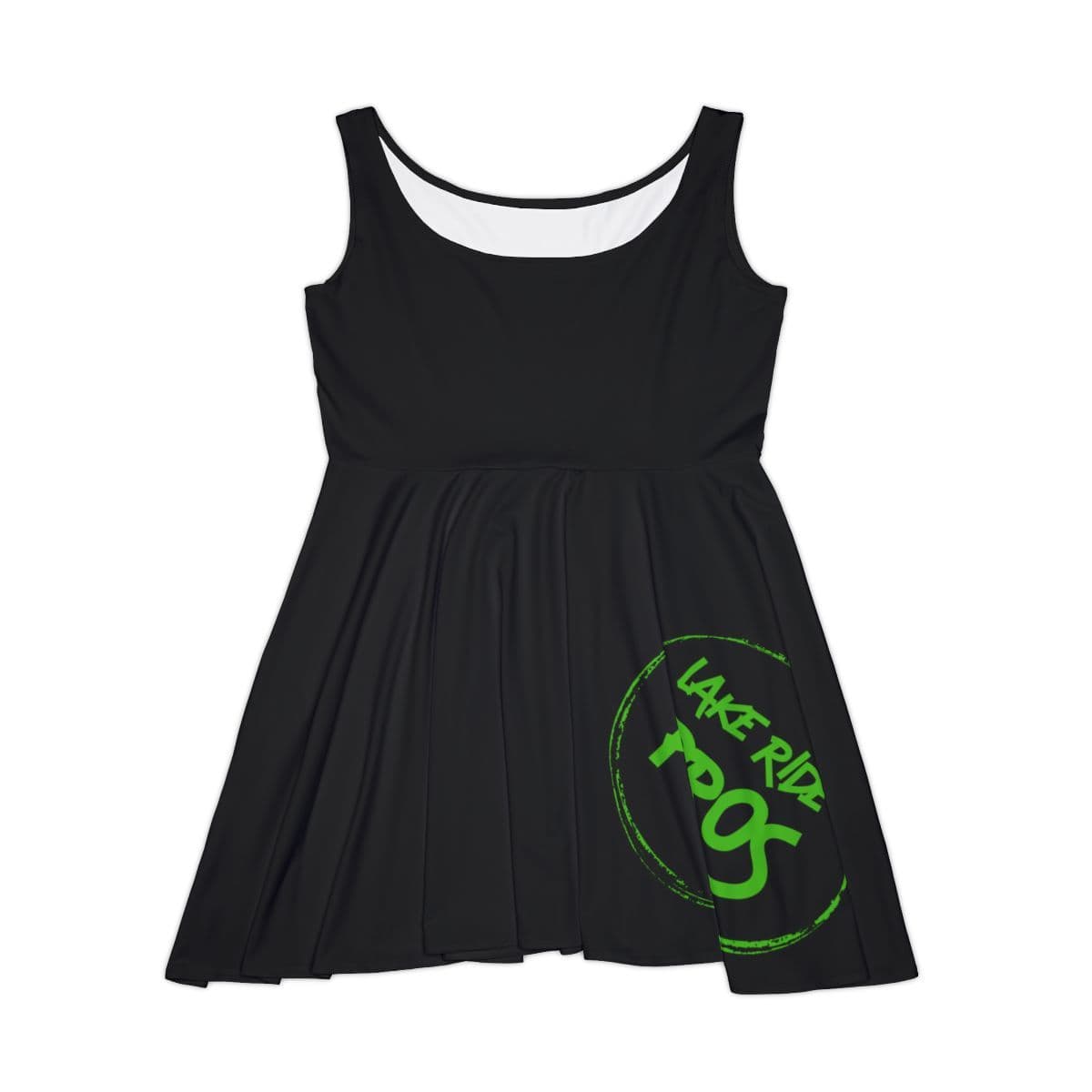 Lake Ride Pros Neon Green Logo Black Dress