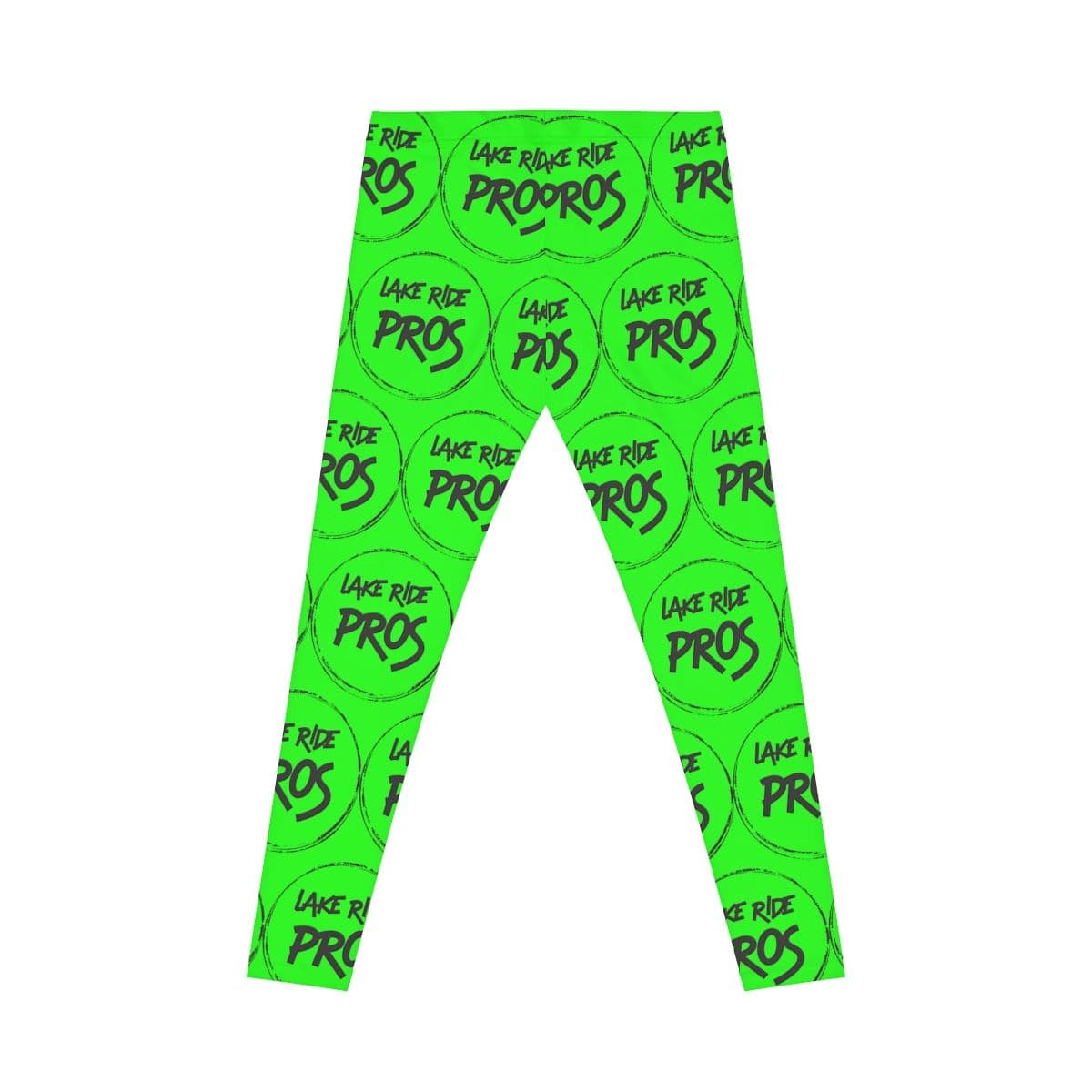 Lime Green Lake Ride Pros Women’s All-Over-Print Leggings - Monochrome Logo Pattern